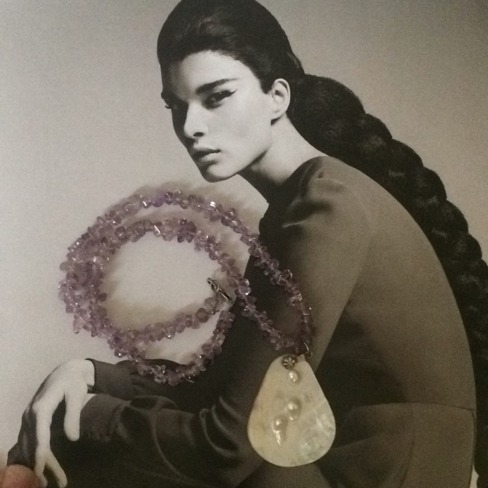 Sterling silver amethyst,pears pendant stone necklace